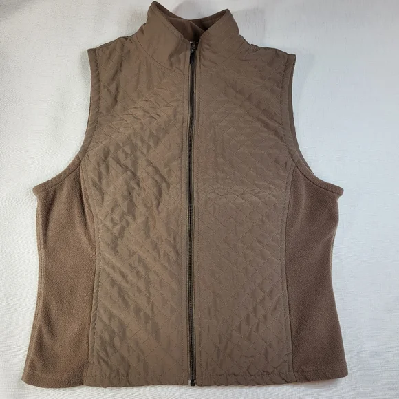 Columbia Mocha Brown VEST Womens Size S Small Full Zip Quilted, Fleece Sides - Picture 15 of 15